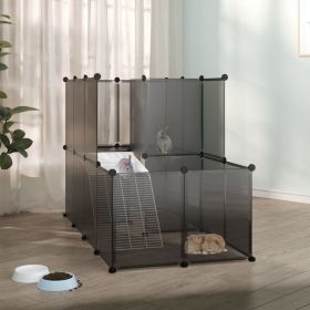Small Animal Cage Black 55.9"x29.1"x36.6" PP and Steel