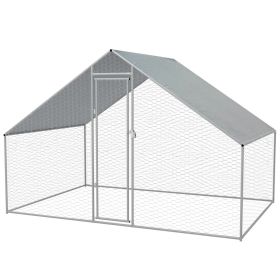 Outdoor Chicken Cage Galvanized Steel 9'10"x6'6"x6'6"