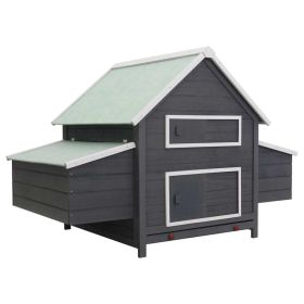 Chicken Coop Gray 61.8"x38.1"x43.3" Wood