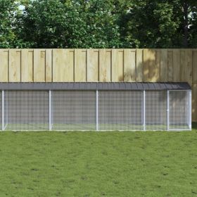Chicken Cage with Roof Anthracite 394.9"x38.6"x35.4" Galvanized Steel