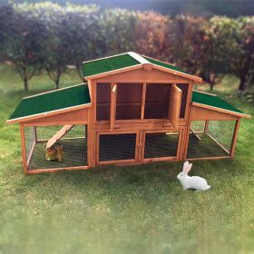 Extra Large Stylish Wooden Outdoor Rabbit Cage Rabbit Cage Indoor Easy To Assemble And Durable With Cleaning Tray And Waterproof Insulated Roof For Sm
