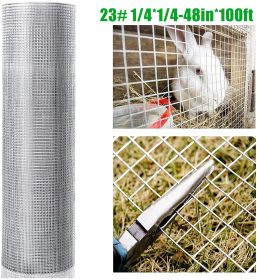 48inx100ft 1/4 in 23 Gauge Hardware Cloth Welded Cage Wire Chicken Fence mesh Rolls Square Chicken Wire Netting Raised Garden Rabbit Fence Snake Fenci (Color: as Pic)