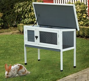 Small rabbit hutches with good quality Wooden Pet House Rabbit Bunny Wood Hutch House  Chicken Coops Chicken Cages Rabbit Cage (Color: as Pic)