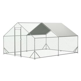 Large Metal Chicken Coop, Walk-in Chicken Run,Galvanized Wire Poultry Chicken Hen Pen Cage (Color: Chicken Coop)