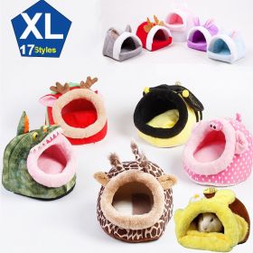 Pet House Guinea Pig Ferrets Hamsters Hedgehogs Rabbits Rats Super Warm Hamster Cage pet bed High Quality Small Animal Bed (Color: 7, size: S)